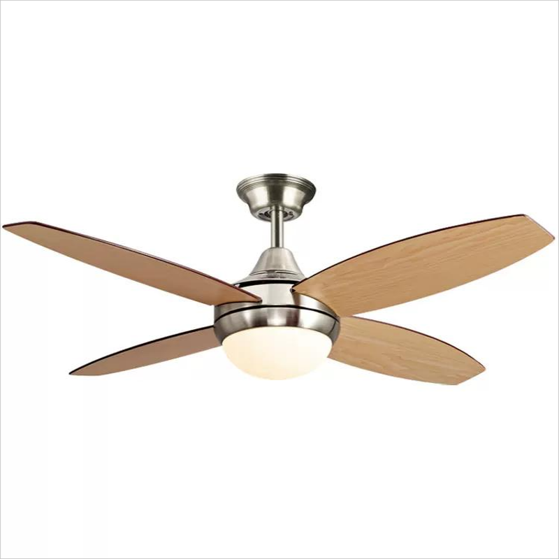 静音木叶吊扇灯四叶简约吊扇灯卧室餐厅风扇灯日式原木风扇吊灯