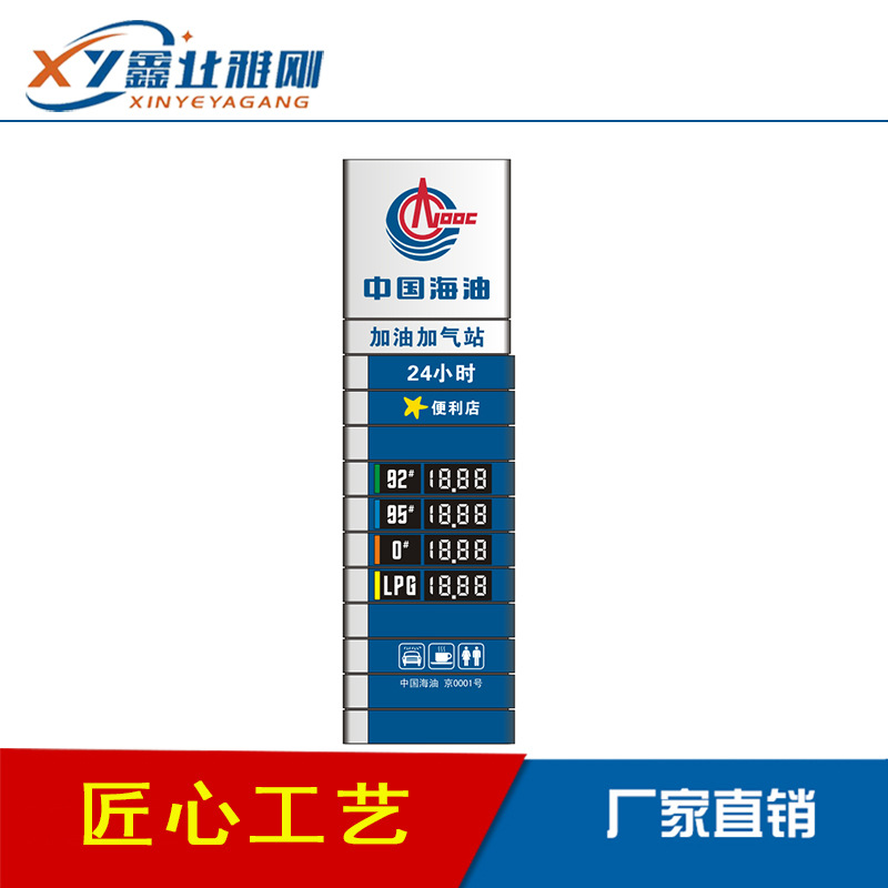 中国海油立柱灯箱加油站立柱 品牌导视柱加油站灯箱 加油站标识