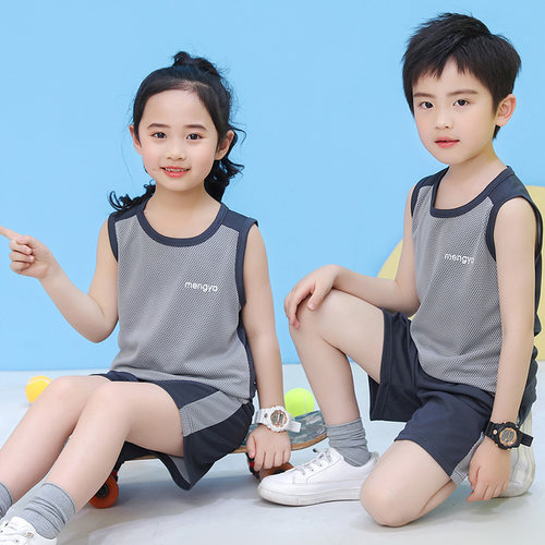 儿童速干衣套装男童夏季薄篮球服