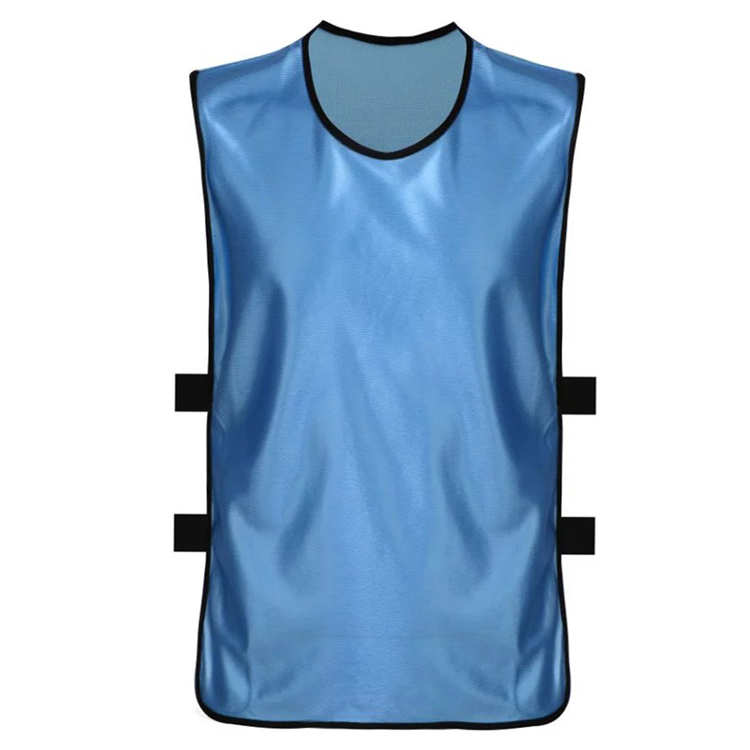 空白版有筋足球篮球分组对抗服丝光训练服广告马甲球衣150155天蓝