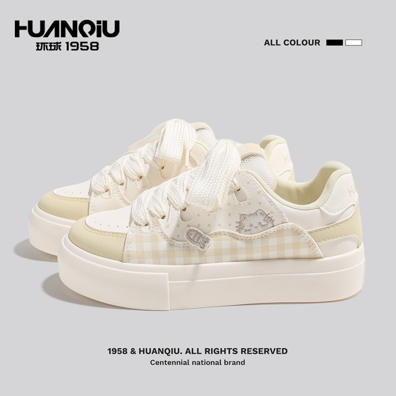 环球女鞋厚底板鞋学生可爱风百搭运动休闲鞋子增高小白鞋软底女鞋,女鞋,休闲板鞋,淘宝优惠券,粉丝福利购,淘宝优惠卷