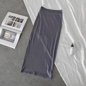 过膝包臀裙中长半身裙 女式 女人味 复古舒适莫代尔弹力修身