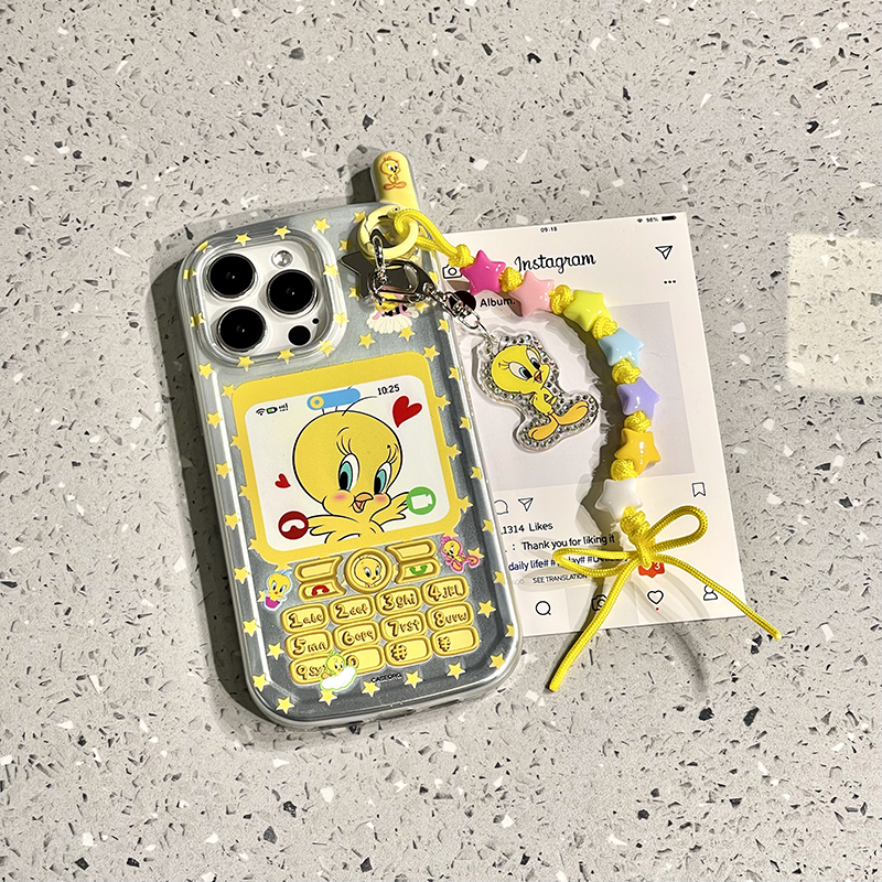 适用iphone15壳苹果16pro max可爱电镀黄星星崔迪挂件小众新款16女款防摔13硅胶软15pro全包苹果14保护套