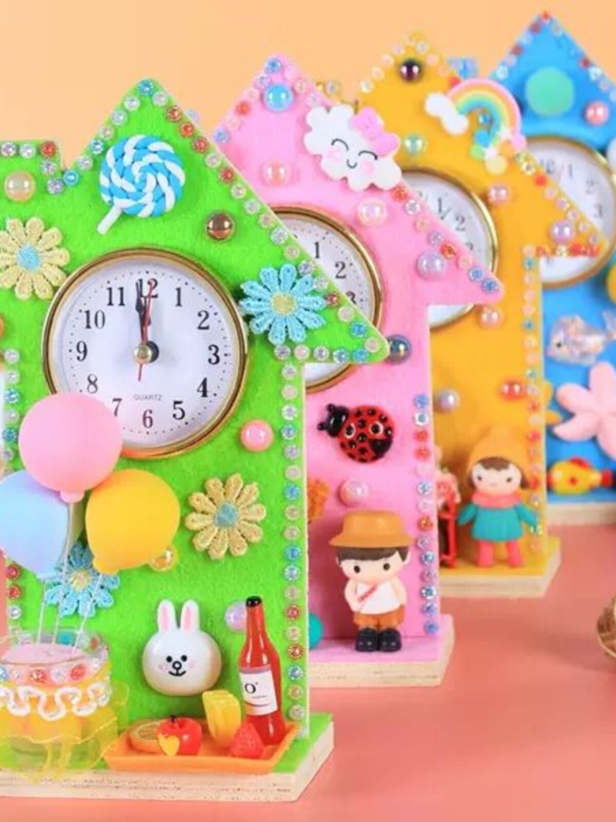 멋진 타임 하우스 수제 DIY 재료 패키지 어린이 붙여 시계 시계 유치원 창조적 인 교육 장난감 세트