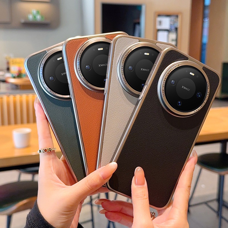 适用华为Mate80纯色素皮硬壳