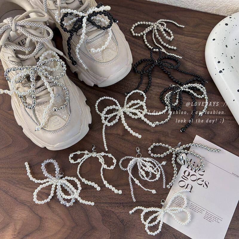 单只~新款diy手工串珠蝴蝶结龙虾扣鞋扣时尚百搭鞋子装饰鞋带扣女