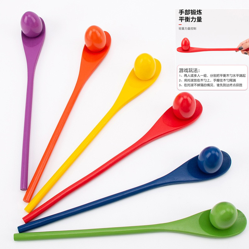 平衡棒木勺托蛋球感统训练器材