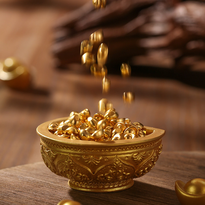 无聊了买一套金灿灿的金饭碗冰箱贴聚宝盆国潮国风磁吸文创装饰贴