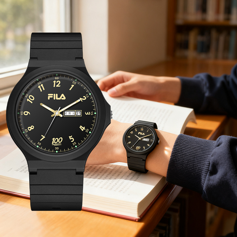 FILA斐乐手表男女款学生初高中考试公务员专用静音运动石英表6774