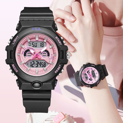 FILA斐乐手表女款学生初高中夜光运动腕表男孩儿童生日送礼物6742