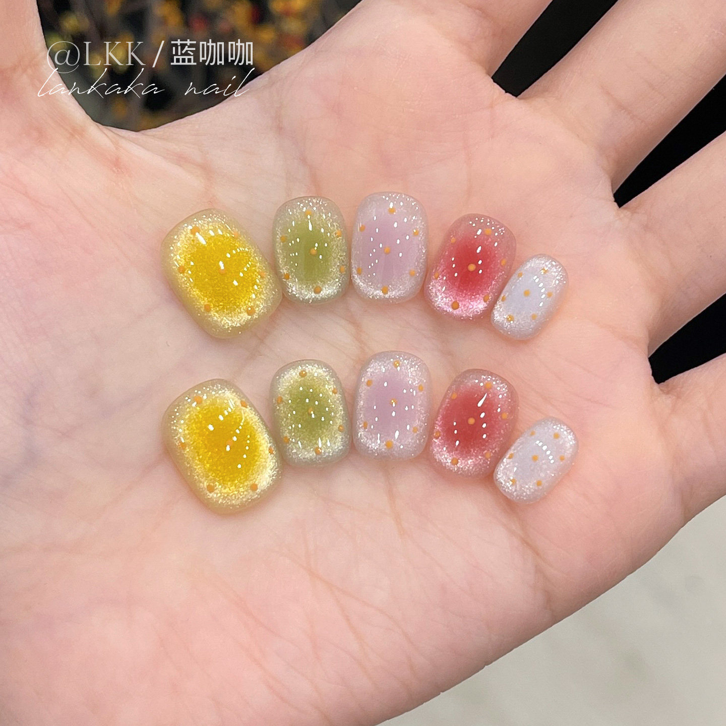 绝美手工穿戴甲2026新款猫眼穿戴美甲短款高级感夏日显白指甲贴片