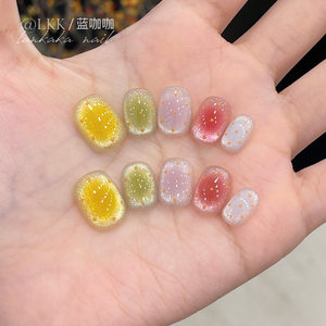 绝美手工穿戴甲2026新款猫眼穿戴美甲短款高级感夏日显白指甲贴片