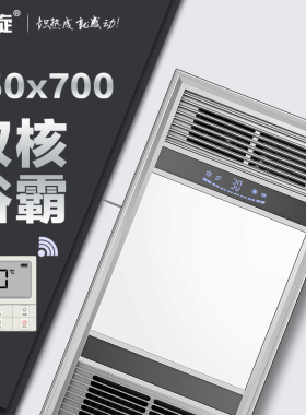 350x350x700集成吊顶风暖浴霸排气扇照明一体PTC五合一恒大通用