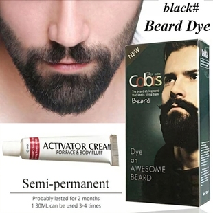 Men Semi-permanent Moustache Beard Dye Black Hair Color Wax