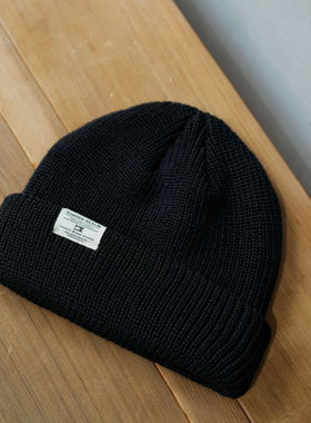 Yonder Realm 25AW 日系秋冬黑色百搭保暖针织冷帽潮流