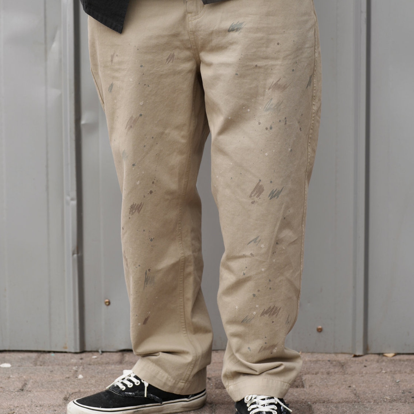 YR25SS水洗做旧泼墨休闲裤脏脏裤