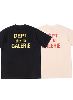 GALLERYDEPT欧美潮牌印花经典字母男女标语圆领宽松纯棉T恤短袖帅
