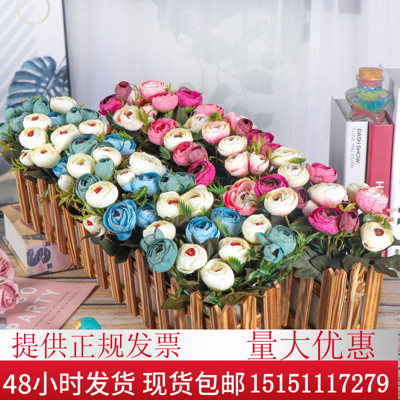 仿真假花窗台家居摆件绢花装饰室外长栅栏装饰花篮花艺摆放件隔断