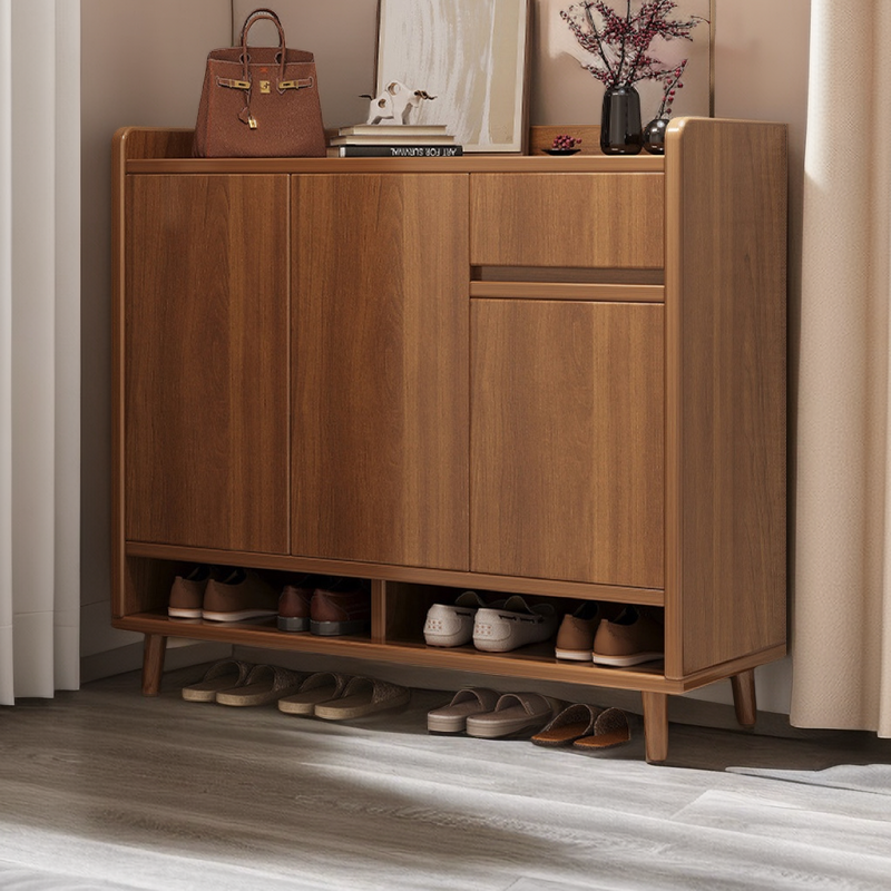 实木鞋柜家用门口入户门2023新楼道外阳台玄关柜一体收纳储物柜子