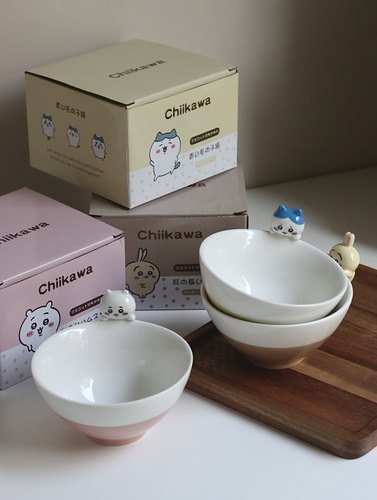 新款日本Chiikawa陶瓷餐碗吉伊小八乌萨奇釉下彩米饭碗可爱礼物碗