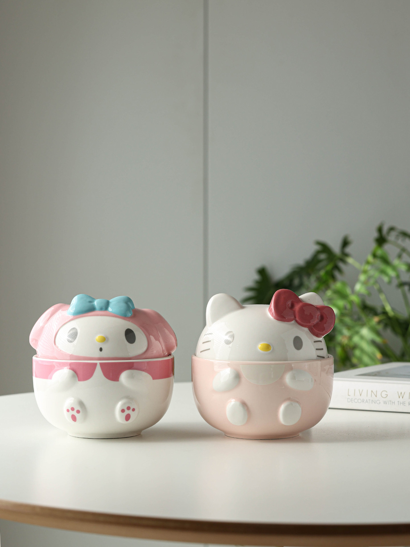复古款HelloKitty美乐蒂陶瓷饭碗汤碗带盖炖盅可爱少女心礼物餐具