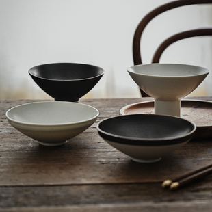 梦田良品 器物之美stoneware禅意质朴天然矿物釉下彩哑光宋盏碗