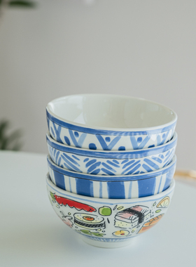 【梦田良品】BLOND荷兰太太亚洲系列出口手绘陶瓷餐具饭碗主餐碗