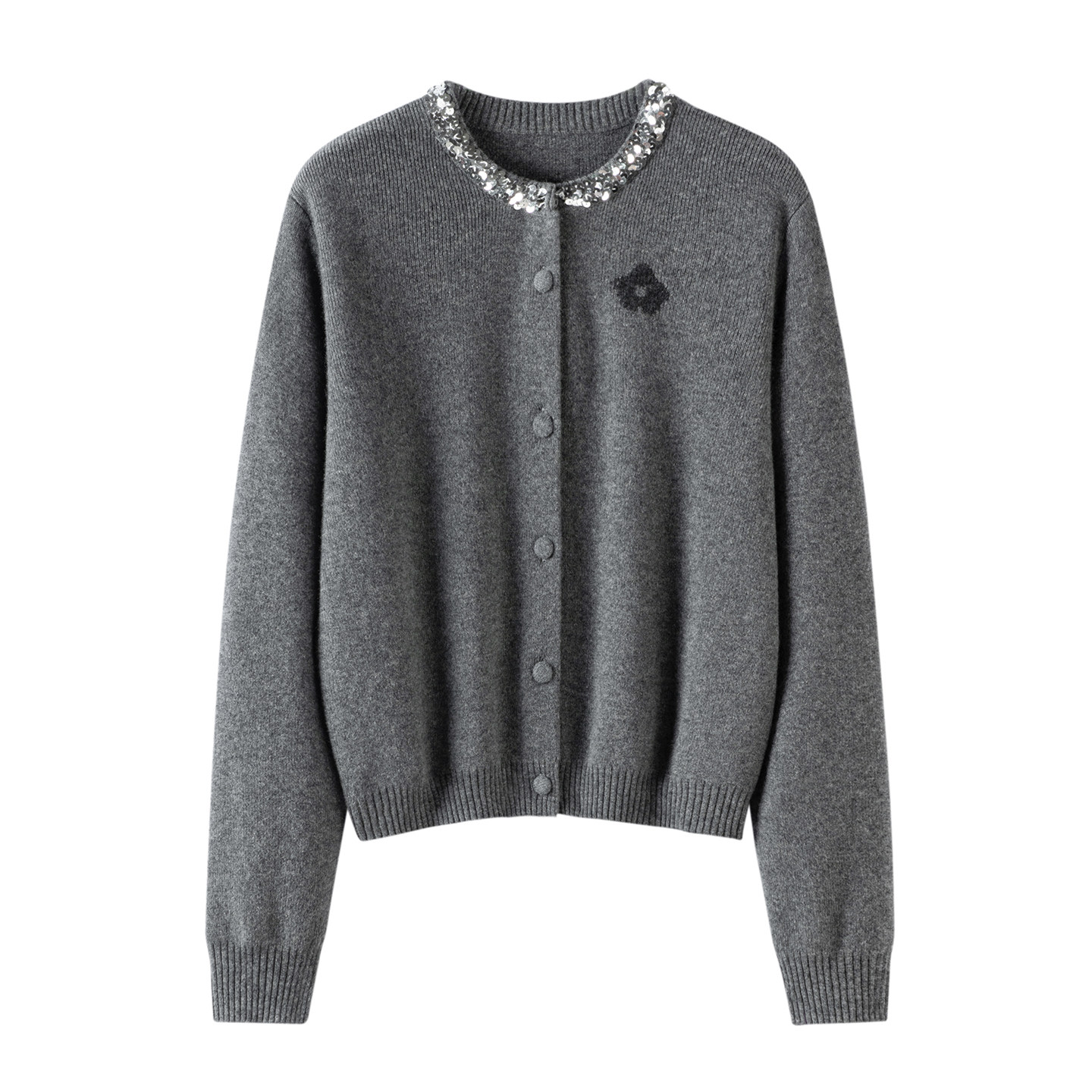 重工钉钻提花纯山羊绒亮片设计100%纯羊绒衫花朵提花针织开衫外套,女装/女士精品,羊绒衫,淘宝优惠券,粉丝福利购,淘宝优惠卷