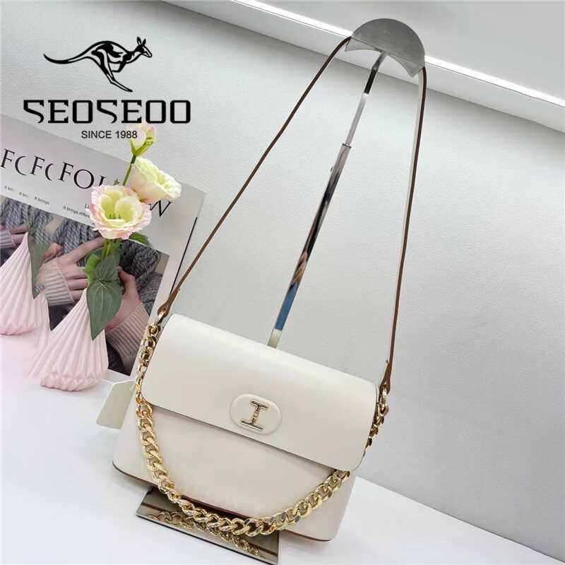 seoseoo南奥袋鼠女包正品2024新款时尚纯色腋下包链条单肩斜挎包