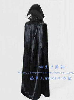 cos万圣节服装黑色披风黑袍斗篷