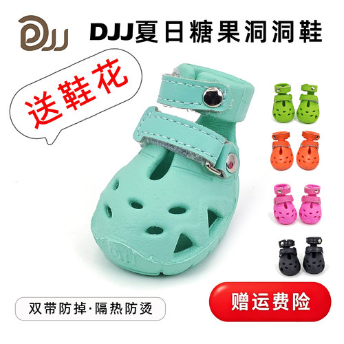 djj小狗洞洞凉鞋夏季防滑送鞋花