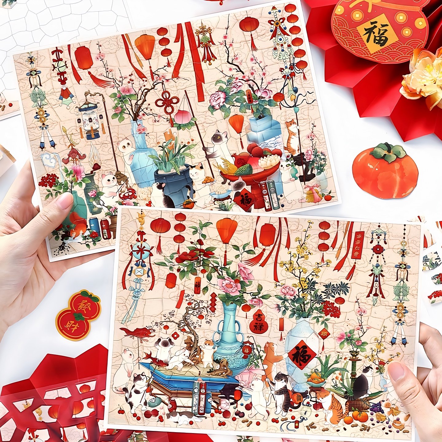 infeelme旧物修复师造景贴纸猫猫贺春微缩场景手工解压古风贴画,文具电教/文化用品/商务用品,贴纸/立体贴纸,淘宝优惠券,粉丝福利购,淘宝优惠卷