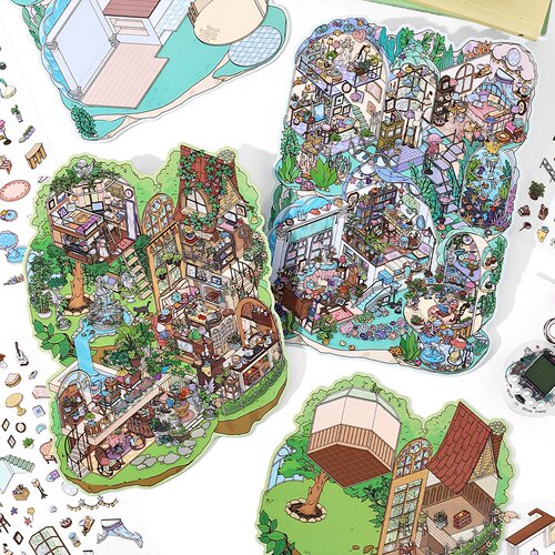 infeelme我的小屋第五弹造景贴纸大号微缩场景街道贴画超大版5.0