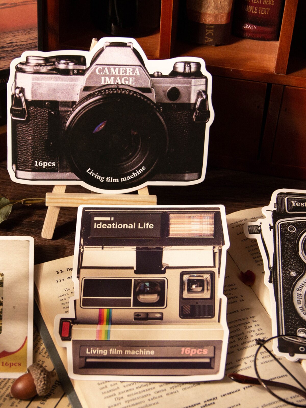 생활 필름 기계 프레임 테두리 대화 상자 복고풍 필름 핸드북 PET 노트 끈적이지 않는 DIY 핸드북 재료