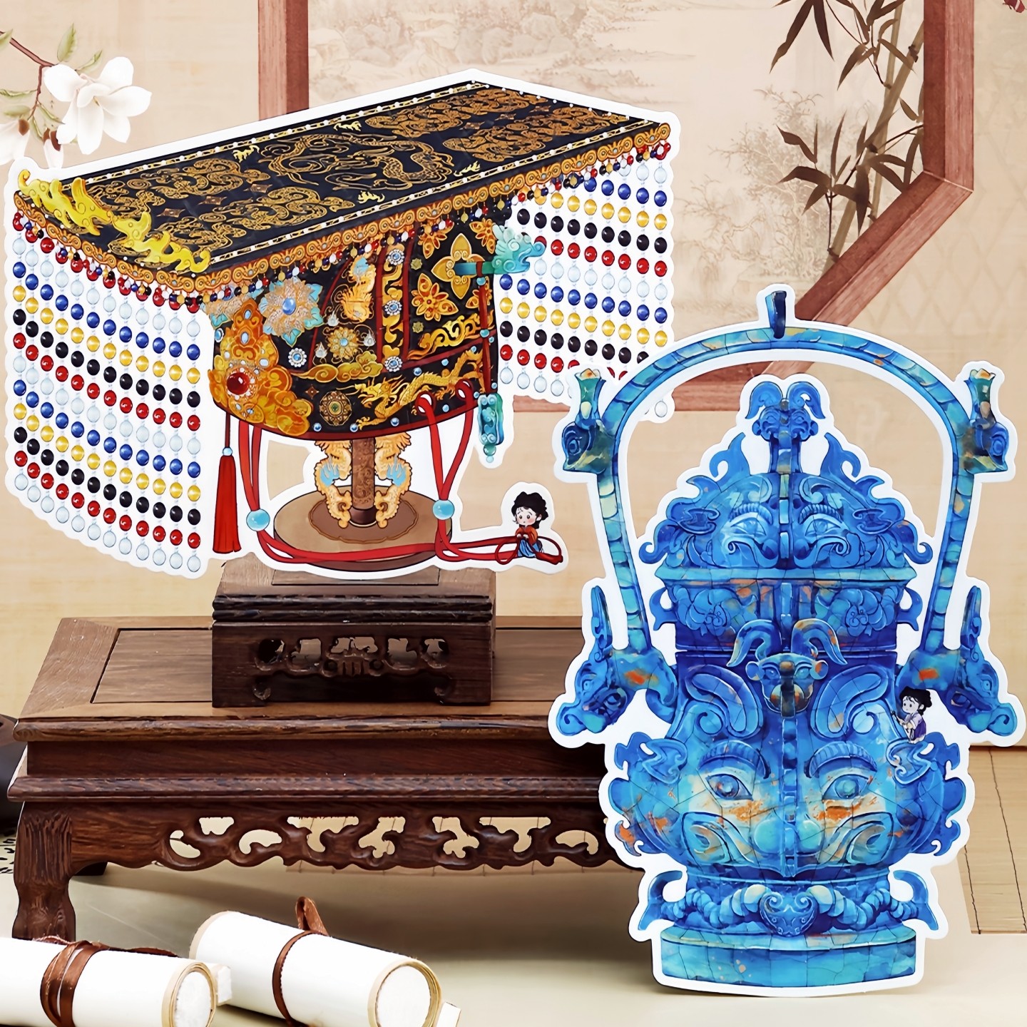 infeelme旧物修复师第五弹拼图造景贴纸古风微缩场景大号瓷器贴画