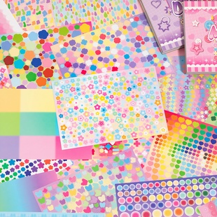 语闲缤纷乐园deco小元 素手帐贴纸书星星五角星圈圈贴纸手账贴纸本