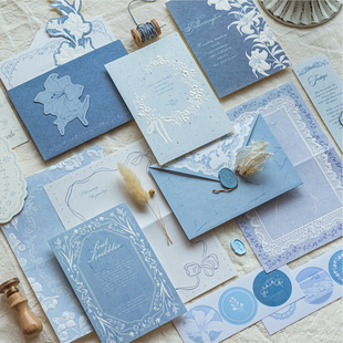 陌墨祈愿花笺凸版浮雕信纸复古文艺插画信封书信礼物留言信笺集