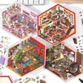 infeelme造景贴纸今日营业中第四弹造景贴纸4.0微缩场景贴画大号