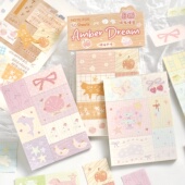 NOTE FOR梦幻小镇拼布便签本可撕无粘性手帐素材碎花手账便签纸