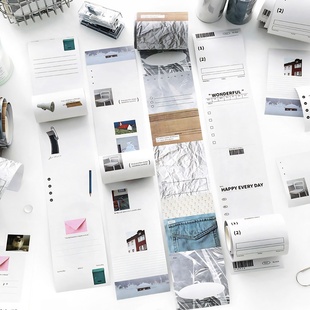 papermore频繁记录书写纸手帐胶带韩系杂志ins风简约便签手账贴纸