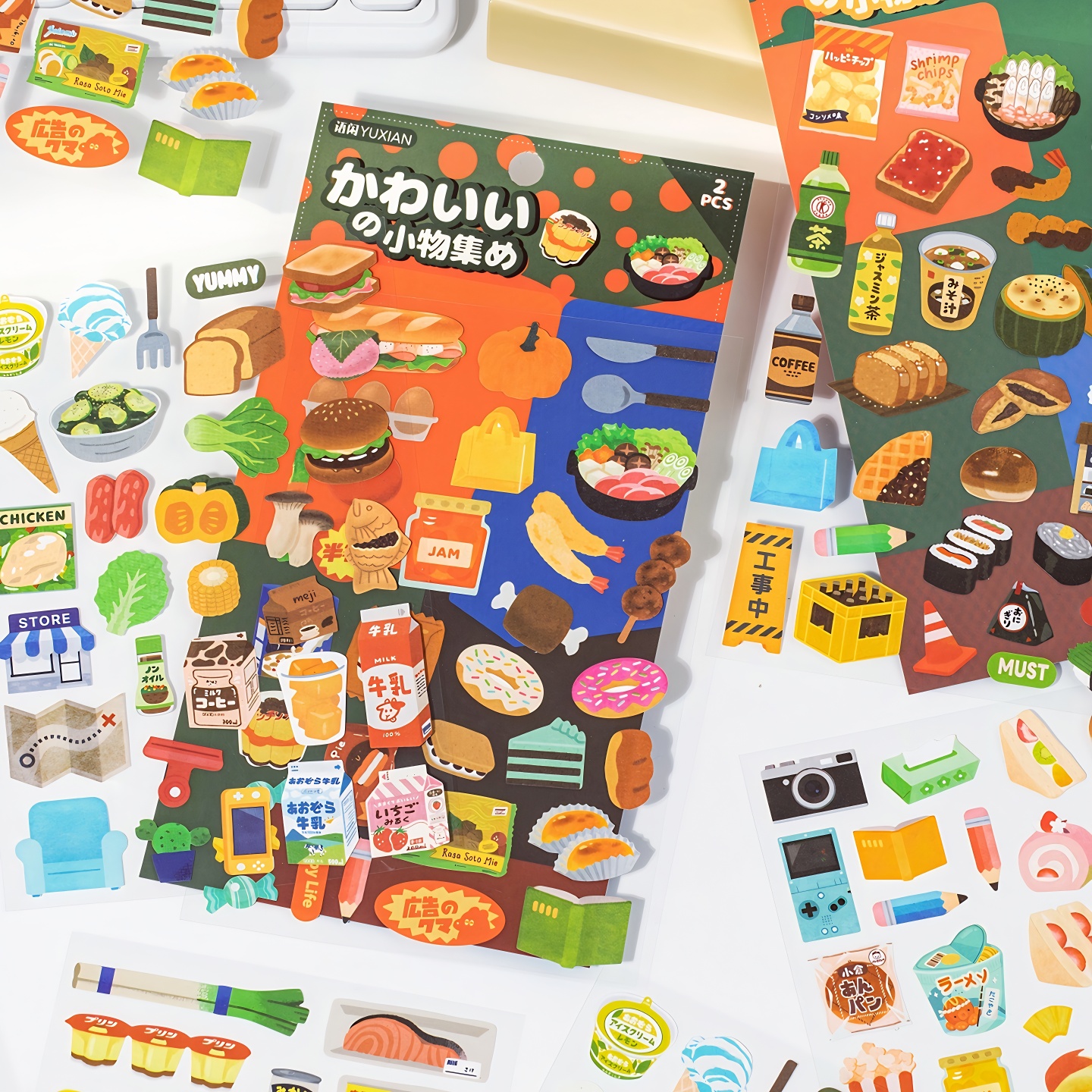 语闲美味时光手账贴纸昭和古早食物日系美食咕卡手帐diy装饰贴画