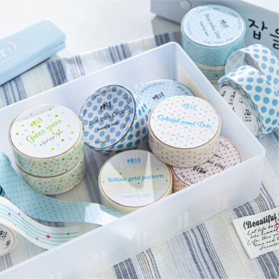 糖诗彩糖小岛手帐胶带波点盐甜系基础手账素材装饰贴纸