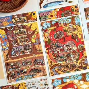 infeelme英菲造景贴纸大号星苹果树屋我的小屋25.0第二十五弹贴画