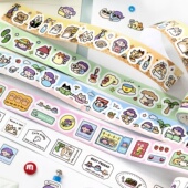 信 恋人阿呜食用指南手帐模切胶带可爱女孩涂鸦表情手账素材贴纸