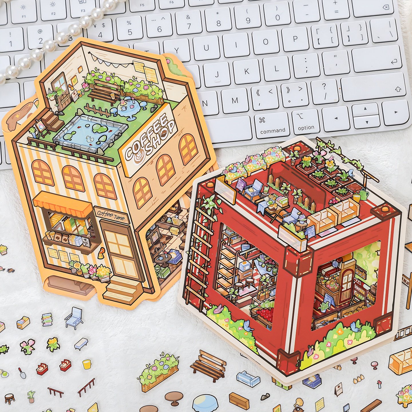 贴途驿栈造景贴纸翻盖折页微缩场景立体小屋diy高难度解压pet贴画,文具电教/文化用品/商务用品,贴纸/立体贴纸,淘宝优惠券,粉丝福利购,淘宝优惠卷