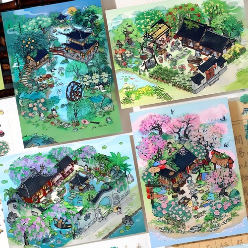 infeelme我的小屋4.0第四弹造景贴纸大号古风立体diy微缩场景贴画