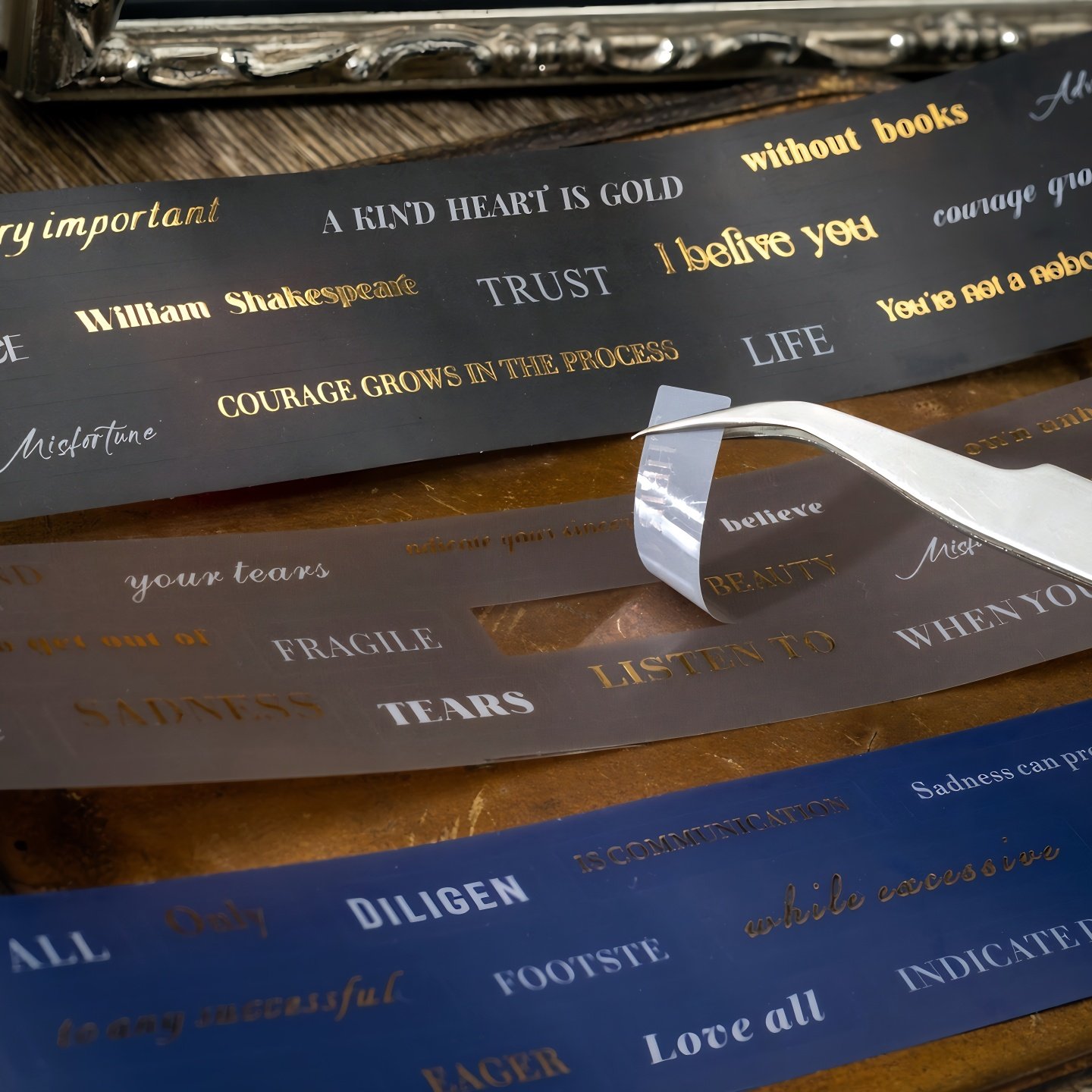 莎士比亚金句pet烫金手帐模切胶带复古装饰素材英文手账diy贴纸