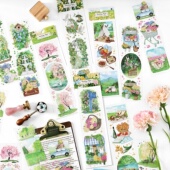 infeelme春光作序六段装 长条PET手帐胶带植物花草手账diy装 饰贴纸