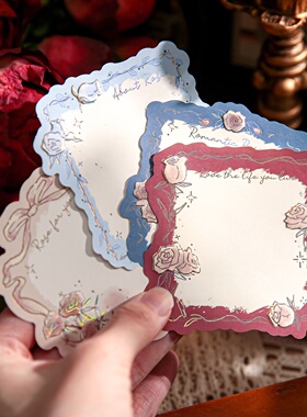 玫瑰之岛三享装立体浮雕凸版烫金便签纸复古背景纸手帐素材便签