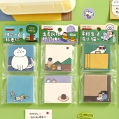 韩国MATSUGODA 迷你组合便签本小本子可爱卡通猫咪留言备忘便签纸